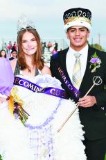 Senior Molly Garrett was crowned the 2026 Alpine High School Homecoming Queen last Friday night, prior to the Bucks’ win over the Van Horn Eagles. Garrett is pictured with the 2026 Homecoming King, Josh Solis. Photo by Felipe Fierro