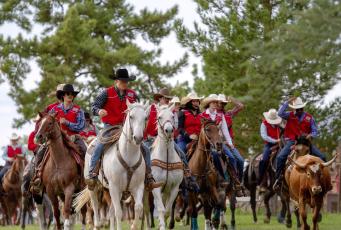 The Sul Ross Rodeo Team held its annual campus cattle drive on Tuesday evening on the mall at Sul Ross State University. The Sul Ross tradition is the only one of its kind. Photo by Kara Gerbert