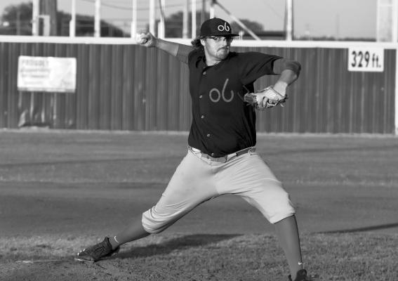 Cowboys starting pitcher Matt Hess throws a pitch during the Cowboys 16-4 win over the Roswell Invaders June 25, at Joe Bauman Stadium. Hess allowed two earned runs over seven innings. Photo by Julie Myers