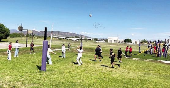 Students at Alpine Middle School took advantage of some volleyball action last week, getting some fresh air and exercise to engage in a bit of friendly competition. Courtesy photo
