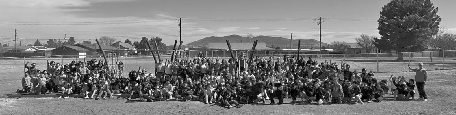 The Alpine Ambassadors were on hand Monday morning to officially announce the completion of a new playground with new equipment at Alpine Middle School. The entire staff, faculty, and student body celebrated the event. Courtesy photo
