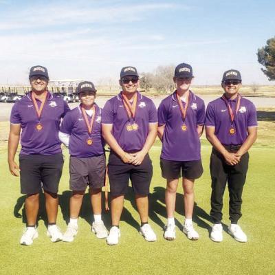 Varsity boys from left to right are Ace Granado, Enrique Valenzuela, David Baca, Jaden Roggow, and Camilo Celaya. Courtesy photo