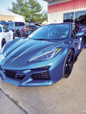 One of the more unique cars on hand during this past weekend’s Octane Fest in Alpine was this 2025 electric Corvette owned by David Pierce of San Antonio. While its electric engine is located up front, it also features a 495-horsepower gas engine in the rear, which comes with a standard battery for starting purposes, regenerative braking, and all-wheel drive. Additionally, it can travel in stealth mode, ensuring the roar of these speedsters doesn’t wake the neighbors. Photo by Kara Gerbert