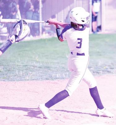 Alpine High School senior third baseman Jenica Portillo goes up to bat at a recent game in Alpine. Courtesy photo