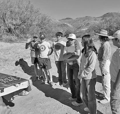 A group of middle schoolers involved in STEAM recently took a trip to Big Bend Ranch State Park to participate in a water testing experiment using water in the Rio Grande. These students also learned how some of the cliffs around the river are formed using hands-on experience. Courtesy photo