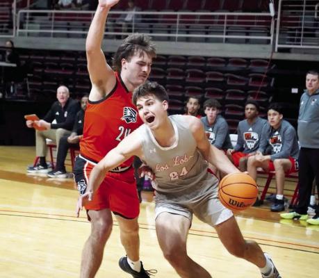 Tim Mikhailov skates around a Falcon defender in Saturday’s win over UTPB. Photo courtesy of Sul Ross Sports