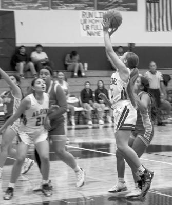 Evelyn Smith readies for a goal during the Buck’s last home game against Van Horn.