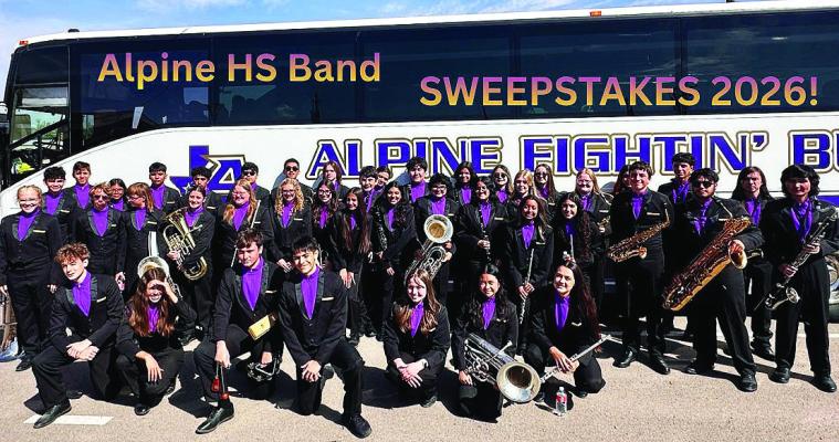 The Alpine High School Fightin’ Buck Band traveled to Crane last week to compete in the UIL concert and sightreading contest. The band came back with the most prestigious award they could win, earning the UIL Sweepstakes Award, which signifies the highest possible ratings across all three competitions of the year: marching, concert, and sight-reading. Courtesy photo