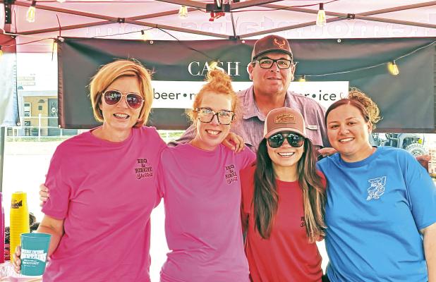 This crew of volunteers kept everything rolling and everyone hydrated at this year’s Smoke in the Mountains BBQ and Ribeye Shootout held in Fort Davis this past weekend. In back, Stephen Boultinghouse, and in front, from left, Shera Welch, Janna Stubbs, Audrey Hurley, and Brenda Vargas. Photo by Kara Gerbert