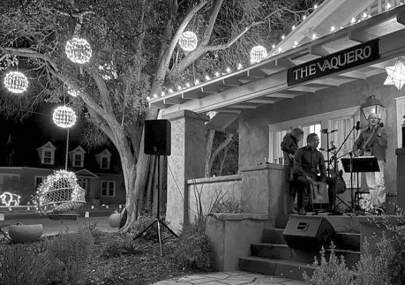The Swifts playing music at last year’s Wassail Crawl on the Vaquero porch. Courtesy photo