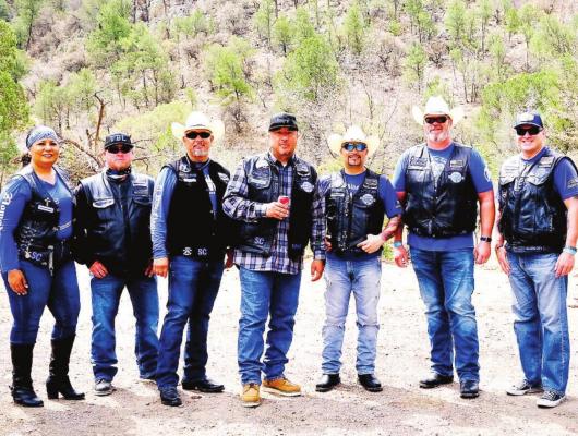 Bikers from the Thin Blue Line Law Enforcement Motorcycle Club, El Paso Chapter, pause for a photo at last year’s run in Fort Davis. Courtesy photo