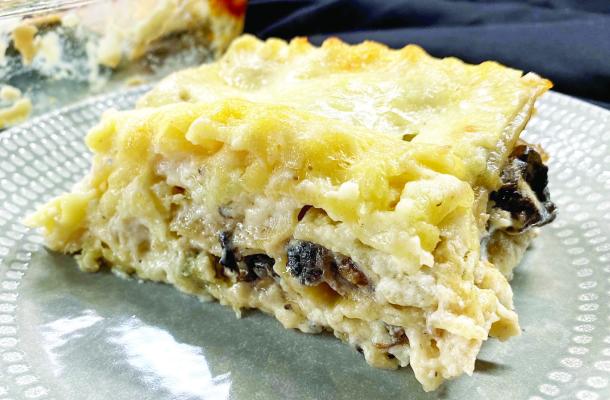 Creamy White Lasagna with Portobello Mushrooms Courtesy photo