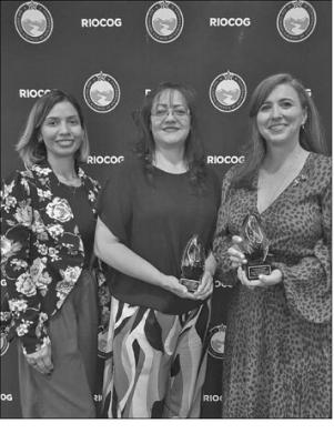Big Bend Family Crisis Center was recently recognized as Organization of the Year by the Rio Grande Council of Governments for their work in helping facilitate transportation in rural West Texas. Pictured are Assistant Transportation Director Araceli Acosta and Transportation Director Angelica Gonzalez along with Hudspeth County Judge Joanna Mackenzie. Courtesy photo