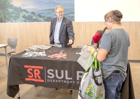 Dr. Dean Culpepper, Dean of the College School of Health Sciences at Sul Ross State University was on hand at Alpine ISD’s health fair on Friday morning at the Alpine High School cafeteria. Dr. Culpepper and Sul Ross were one of many health-related professionals on hand for the event. Courtesy photo
