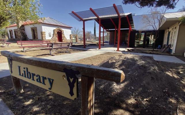 Brewster County Commissioner’s Court featured a tour of the Marathon Public Library’s “new face” as part of its commitment to county-wide support. The library has been fundraising to expand its small, 810-foot space to 3,500 square feet.