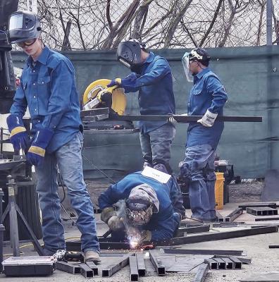 The Presidio High School CTE welding class is working hard, building projects for their welding competition. Courtesy photo