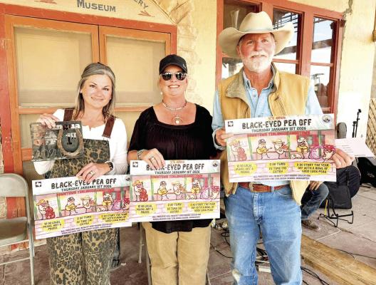 The 35th Annual Pea Off held on New Year’s Day in the Terlingua Ghostown was a success, with 39 entries. The top three winners in order of accomplishment were Adrienne Brown, Christy Furlow, and John Lowe, Contrabando Peas. Courtesy photo