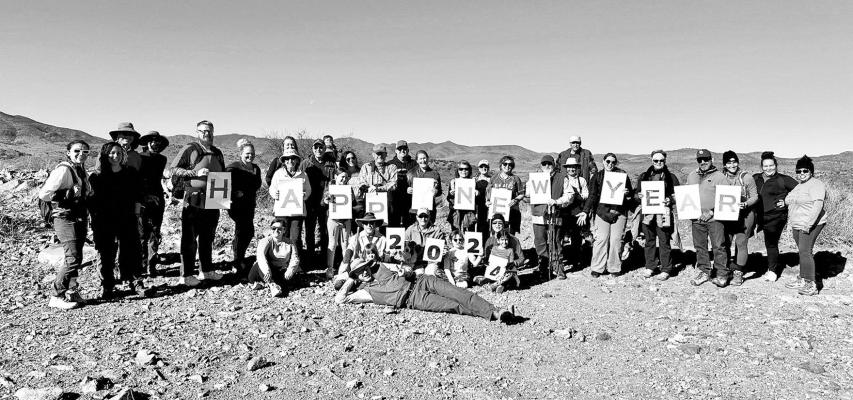 Around 36 participants showed up at the Davis Mountains State Park on New Year’s Day to participate in their “First Day Hike” event. Photo courtesy of DMSP