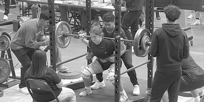 Kody Hawkins gets her game face on as she competes in this past Saturday’s powerlifting meet held in Fort Stockton. Courtesy photo