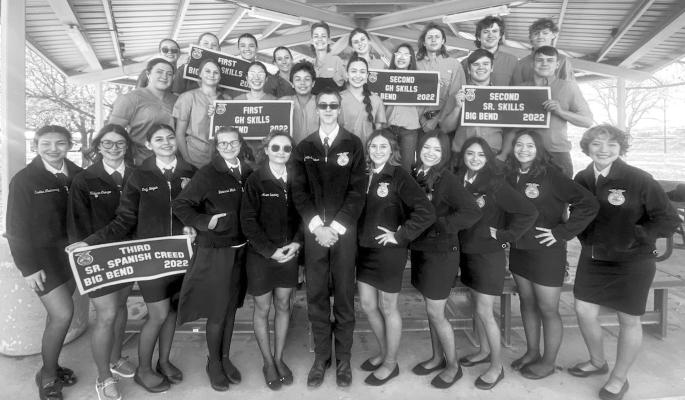 Members of the Alpine FFA show off the banners they won at the recent Big Bend District contest held at Sul Ross on Nov. 14. Courtesy photo