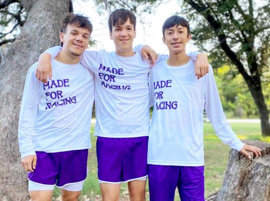 Brothers Everett and Davis Edwards, along with Roman Holguin, topped the list of Alpine cross-country runners at the Jim Ned Warpath Invitational in Abilene last weekend. Everett led the boys varsity with a 32nd-place finish out of 142 runners, while Holguin came in 36th and Davis finished out the trio in 68th. Courtesy photo