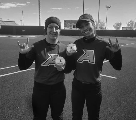 Lady Bucks Kody Hawkins and Taryn Hardin each hit a home run this past Saturday when they took on El Paso Riverside. Courtesy photo