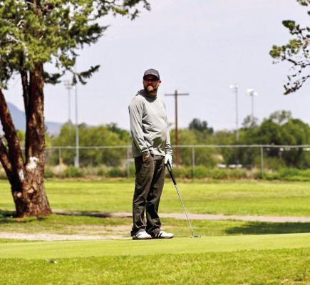 Former Alpine resident Adam Guy Hays is pictured here awaiting his turn on the green at last year’s Legends’ Tournament. His dad, A.G. Hays, was the 2025 Legends honoree. Photo by Felipe Fierro