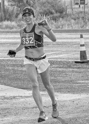 Nicole Lindsey of San Angelo took first place in her age category at Saturday’s Marathon to Marathon. Lindsey won in the women’s aged 40-49 category of the half marathon. Photo by Kara Gerbert