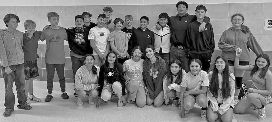 The Fort Davis Indians middle school basketball teams, both boys and girls, won the district championship last week. Courtesy photo