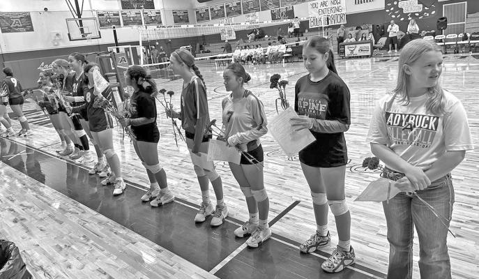 Alpine recently celebrated their Lady Buck volleyball players with a ceremony at the AHS gym. Courtesy photo