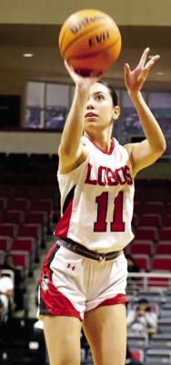 Senior Victoria Aguayo led the Sul Ross Women’s Basketball team to victory on Saturday, scoring 17 points, gathering six rebounds, and five steals for the Lobos’ win over Northern New Mexico on Saturday here in Alpine. Photo by Brianna Martin