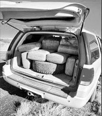 Marijuana bundles seized in vehicle stop. Photo courtesy of USBP