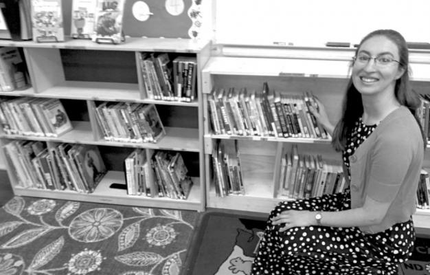A Higher Education Foundation grant for classroom library led fourth grade teacher Amanda Fisher to Busload of Books Tour competition. Courtesy photo