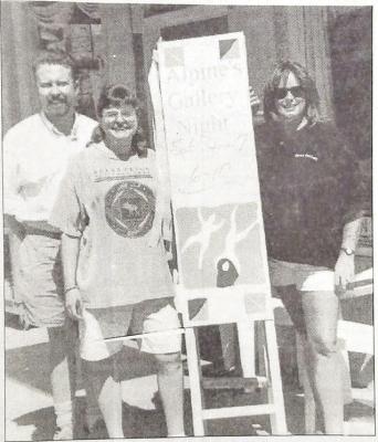 June 5, 1997 — The sign says it all, but John Davis, Melanie Whitaker, and Kerri Null would like to tell everyone again that Saturday, June 9, 1997, is Gallery Night in Alpine.