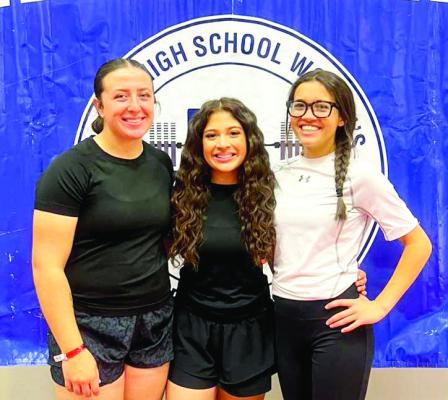 These AHS Powerlifters traveled to Edinburgh last week to compete in the state powerlifting competition and made an impressive showing. Each girl placed in the top 10 in their respective weight classes. Kody Hawkins placed 7th, Viannney Santos placed 7th, and Naida Morris placed 10th in the state. Courtesy photo