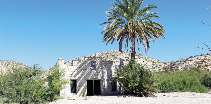 Located in Big Bend National Park along the banks of the Rio Grande, the Hot Springs Historic District are remnants to the testament of early settlement in the Big Bend. This particular building was built by J.O. Langford and served as the Post Office for the resort he built in the early 1900s. This is just one of many places to visit within the Texas Mountain Trail region. Photo by Kara Gerbert