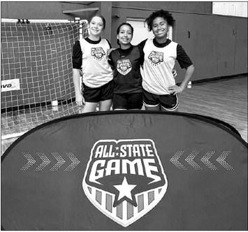 Kaci Hawkins, Roxanna Rodriguez, and Imani Miller, all Alpine Middle School students were nominated to participate in the All-State Games in basketball yesterday in Lake Dallas. Nominations were based on videos and their skills.