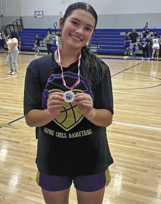 The Alpine High School JV Lady Bucks basketball team traveled to Del Rio last Saturday to compete in tournament play. The girls placed fourth in the contest, and Marisol Jimenez made the all-tournament team. Courtesy photo