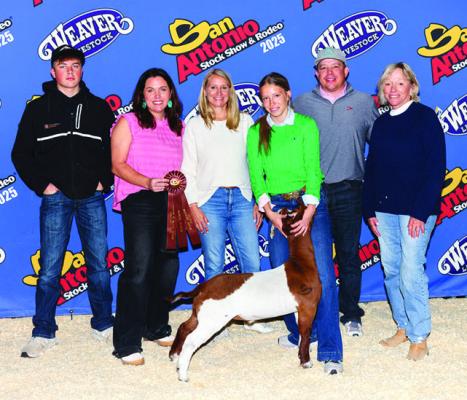Alpine’s Kylie Maroney placed 9th at last week’s San Antonio Livestock Show and Rodeo with her market goat. Courtesy photo