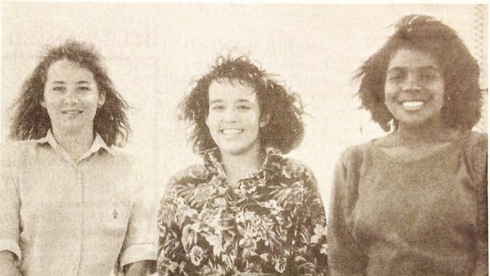 May 4, 1989 – Alpine trio attends youth sessions: Dina Joachim, Julie Pallanez, and Stephanie Carson.