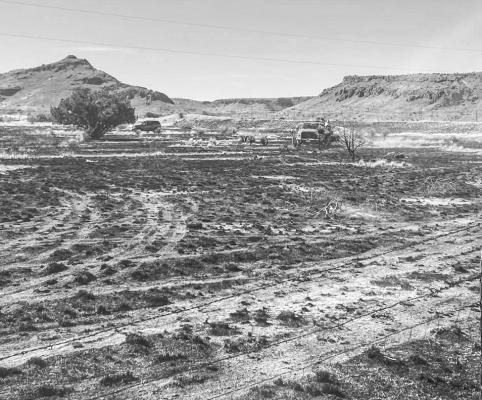 The Alpine Volunteer Fire Department responded to a brush fire last Wednesday just West of Alpine near the Big Bend Sportsman’s Club. No structures were in danger and the fire was quickly extinguished, having burned around three-quarters of an acre. Courtesy photo