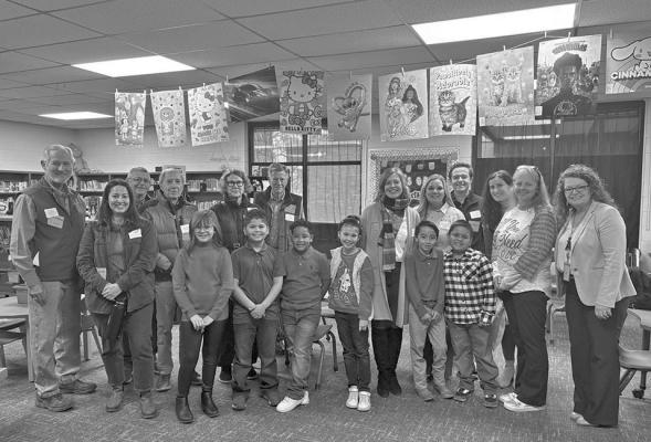 Representatives from the Permian Basin Area Foundation and the Still Water Foundation were welcomed to Alpine Elementary School last week by Student Ambassadors and faculty and staff from Alpine ISD. The representatives took a tour of the school and the projects these two philanthropic foundations have helped fund. Courtesy photo