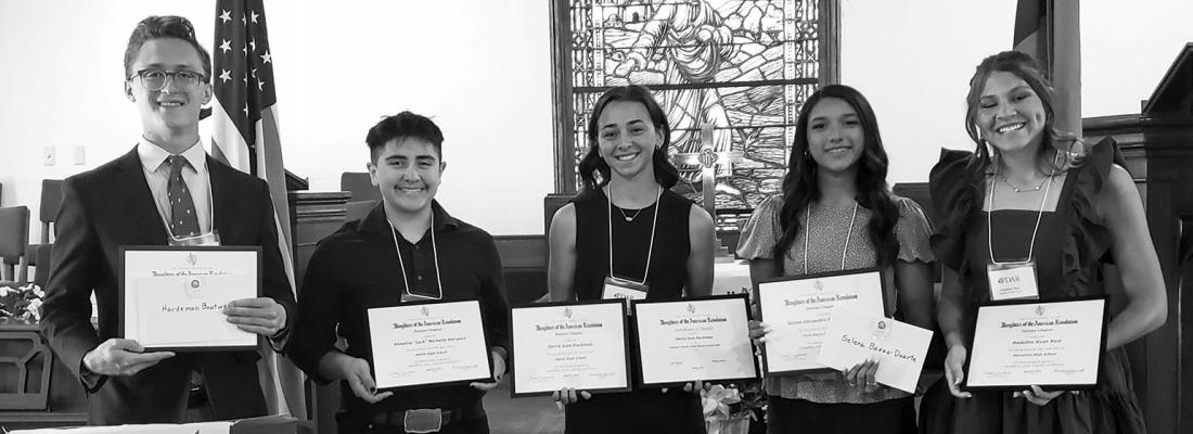 DAR recipients are Hardeman Boutwell, Jack Marquez, Sierra Ruckman, Selene Baeza-Duarte, and Madeline West. Courtesy photo