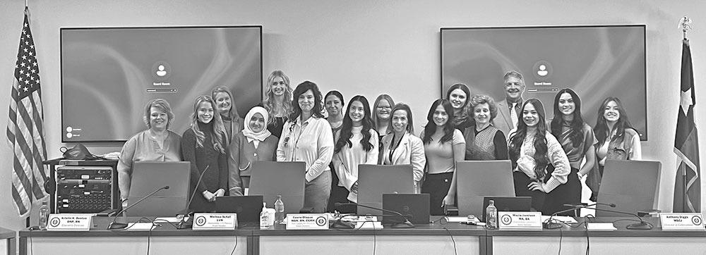 AHS CNA students and their instructor, Gayla Owen are pictured here with members of the Texas Board of Nursing Eligibility and Disciplinary Committee. Courtesy photo