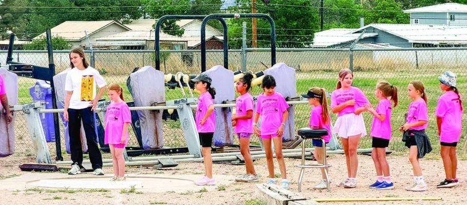 These 3rd-grade Alpine Elementary girls participated in the shot-put event at last week’s 2nd Annual 3rd and 4th grade track meet held at Buck Stadium. Courtesy photo