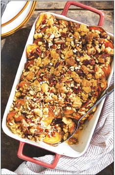 Roasted Sweet Potato casserole with Rosemary-Pecan Streusel Courtesy photo