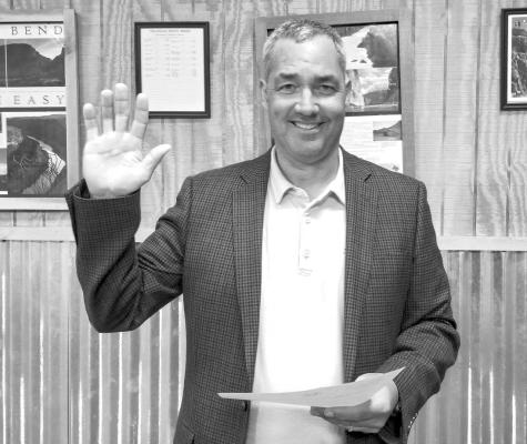 Reagan Reed, Superintendent of Terlingua CSD takes his oath of office for the position of single member District 3. Courtesy photo