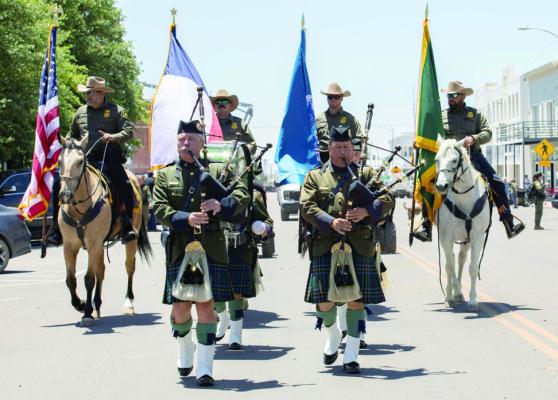 U.S. Border Patrol Big Bend Sector celebrated the USBP 100th anniversary with a parade in downtown Marfa that included their pipe and drum corps as well as their horse patrol unit. Photo courtesy of U.S. Border Patrol