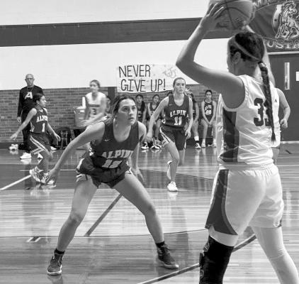 Lady Buck Alexis Rodriguez squares off against a Lady Mustangs player in last Tuesday’s game against Marathon. Avalanche photo by JT Maroney