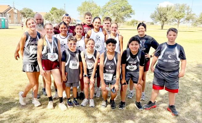 The Marathon Mustang cross-country team competed in Midland recently. The team is pictured here with Marathon ISD Superintendent Mr. Keith Kimbrough. Photo courtesy of Marathon ISD